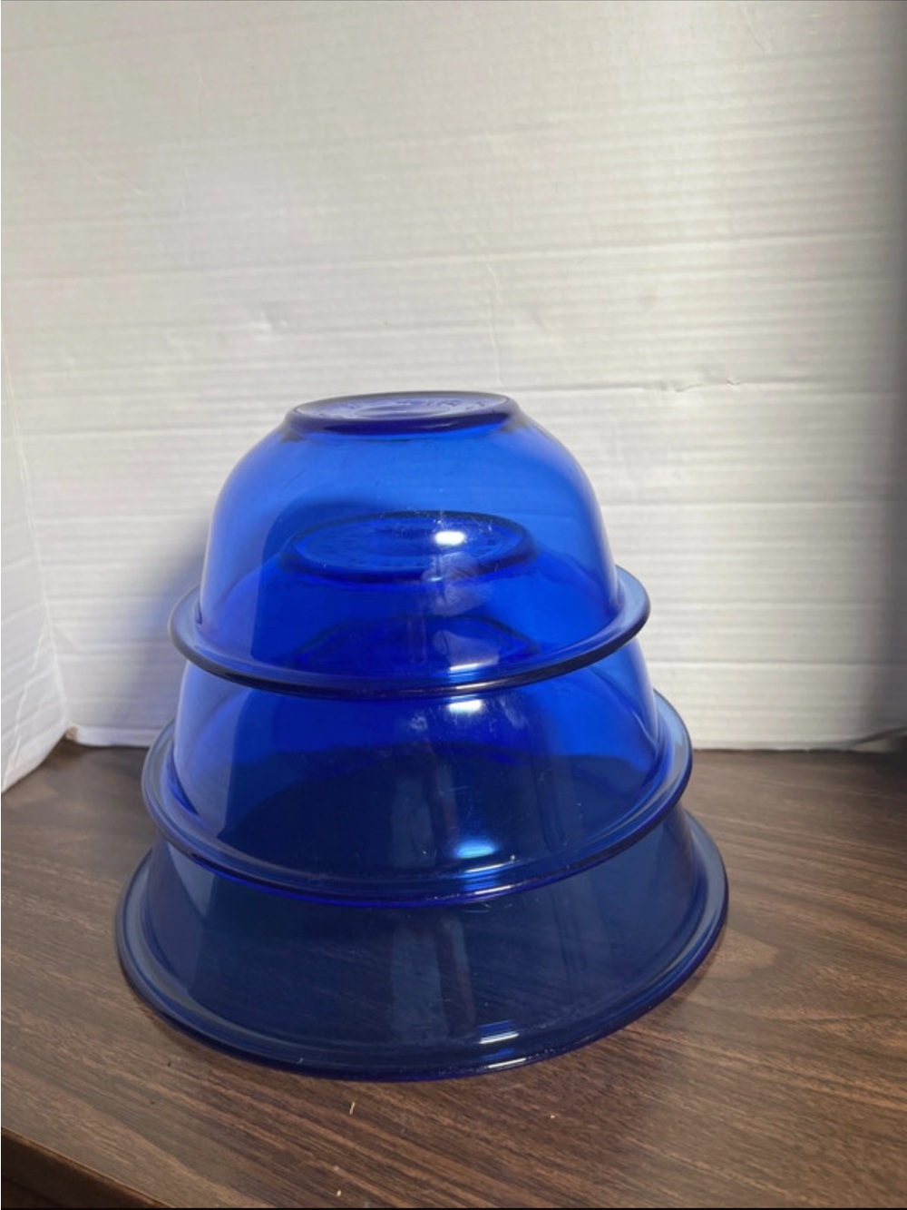 Set of 3 Pyrex Cobalt Blue Nesting Bowls